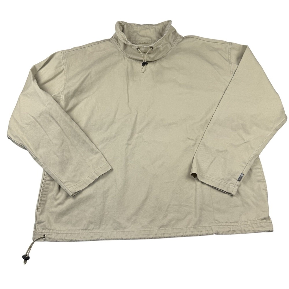 Benetton USA Canvas Pullover Shirt Men's XL Long Sleeve Funnel Neck Gorp Street - Picture 2 of 8